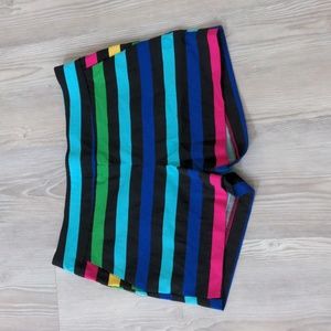 New York and Company colorful striped pull on shorts